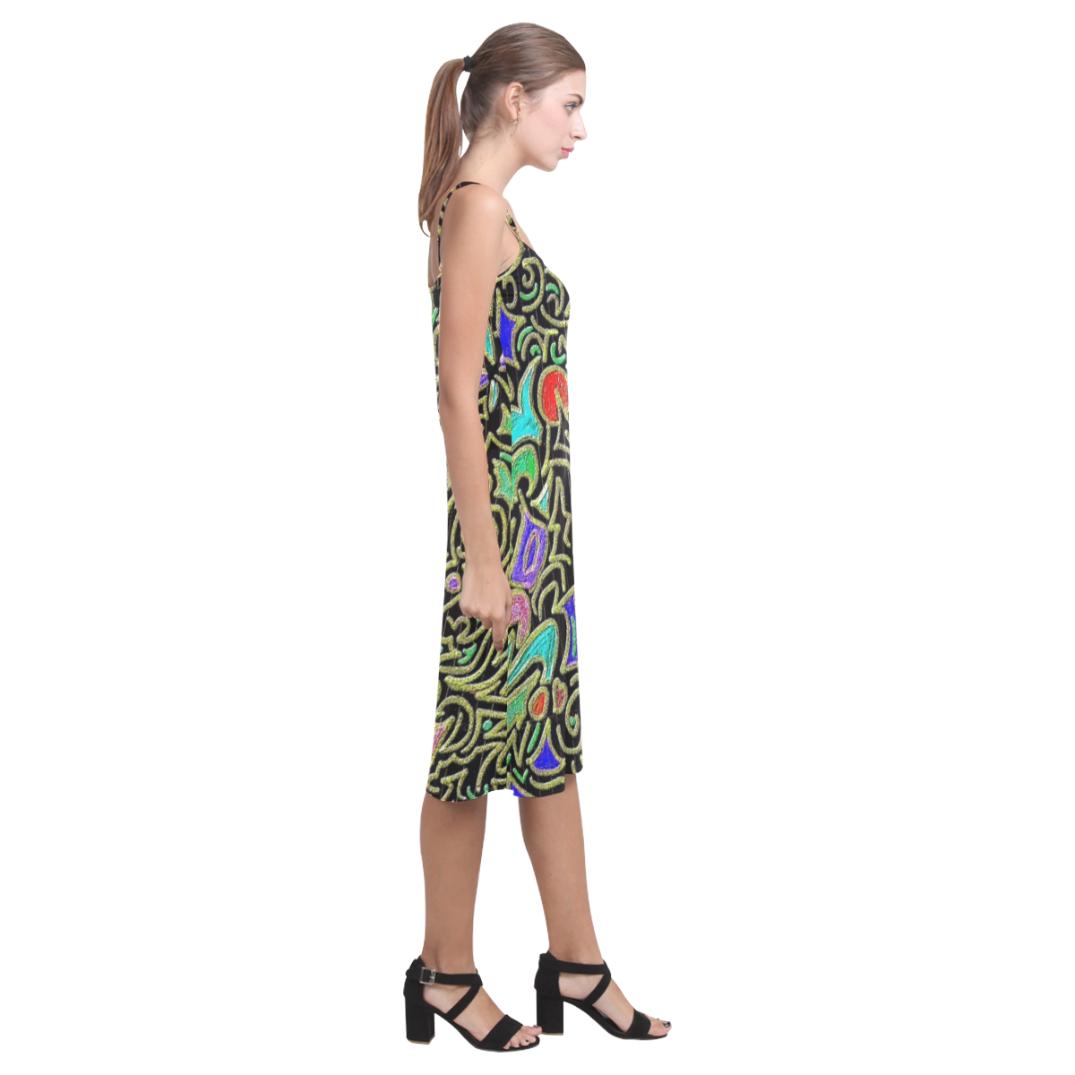 swirl retro Alcestis Slip Dress (Model D05)