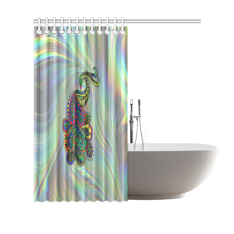 Abstract Peacock Drawing Shower Curtain 69"x70"