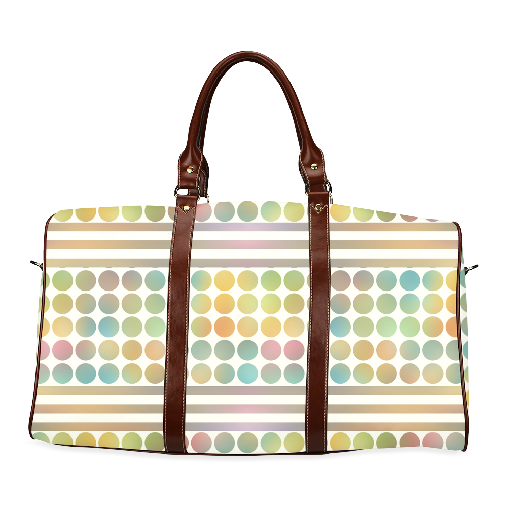 Dots and Stripes Waterproof Travel Bag/Large (Model 1639)