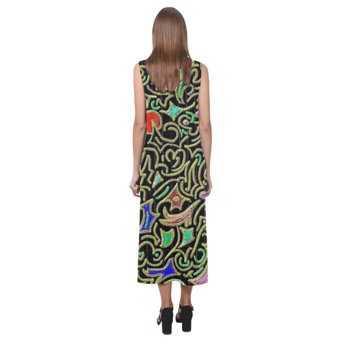 swirl retro Phaedra Sleeveless Open Fork Long Dress (Model D08)