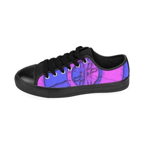 Abstract Mandala Psychedelic Shadow Pink Blue Men's Classic Canvas Shoes/Large Size (Model 018)