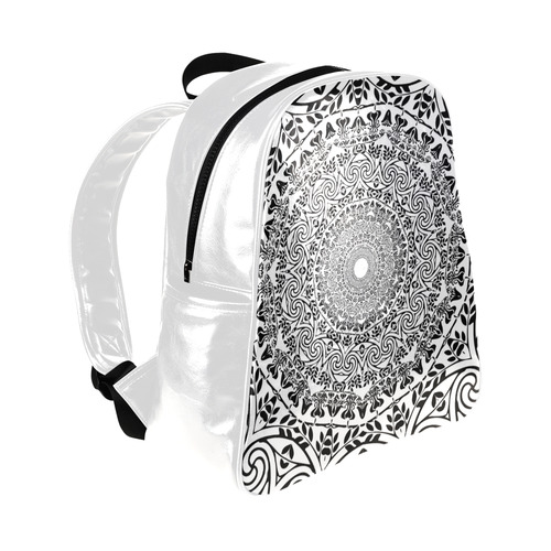 Deep black and white  mandala Multi-Pockets Backpack (Model 1636)