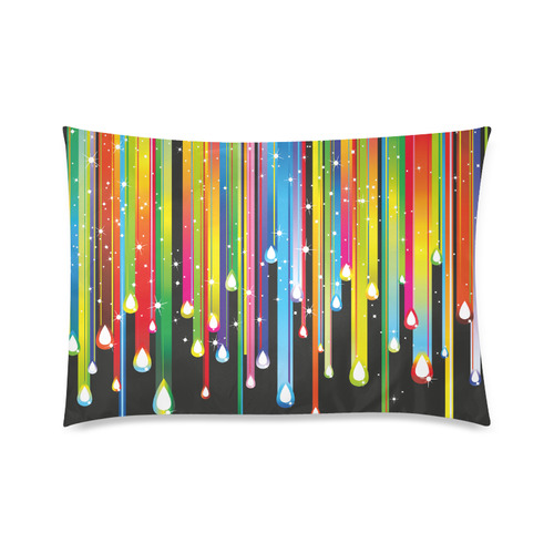 Colorful Stripes and Drops Custom Zippered Pillow Case 20"x30"(Twin Sides)