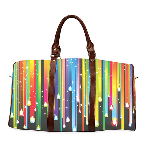 Colorful Stripes and Drops Waterproof Travel Bag/Large (Model 1639)
