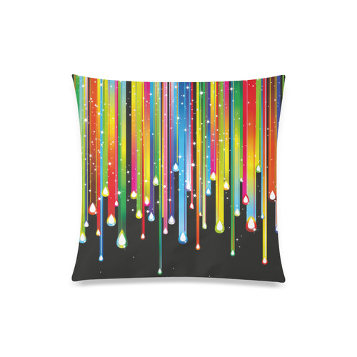 Colorful Stripes and Drops Custom Zippered Pillow Case 20"x20"(One Side)