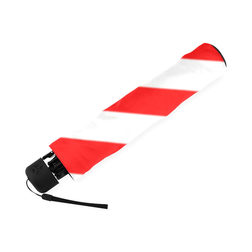 Red and White Stripes Foldable Umbrella (Model U01)