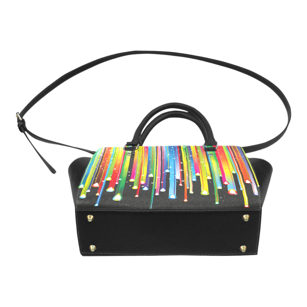 Colorful Stripes and Drops Classic Shoulder Handbag (Model 1653)