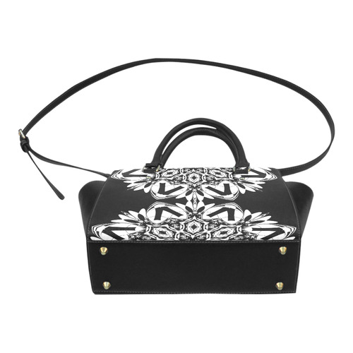 Half black and white Mandala Classic Shoulder Handbag (Model 1653)