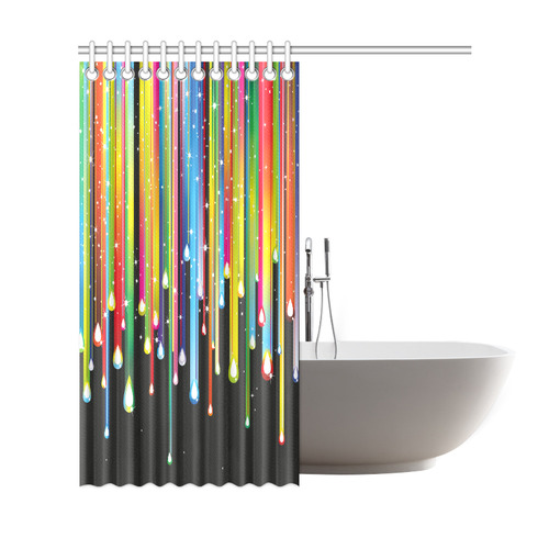 Colorful Stripes and Drops Shower Curtain 69"x72"