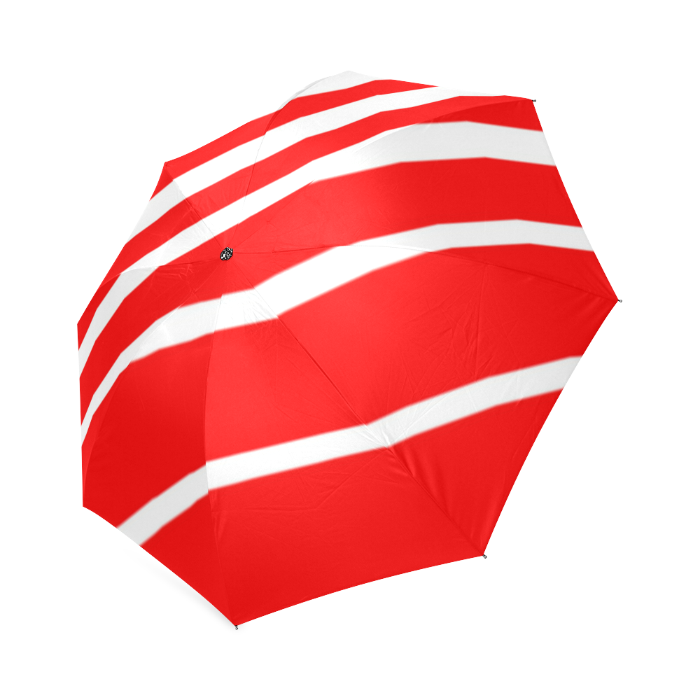 Red and White Stripes Foldable Umbrella (Model U01)