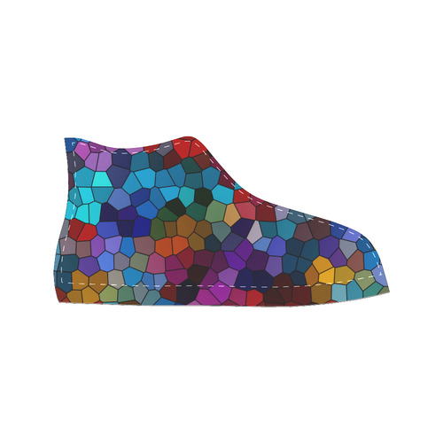 Colorful Mosaic Women's Classic High Top Canvas Shoes (Model 017)