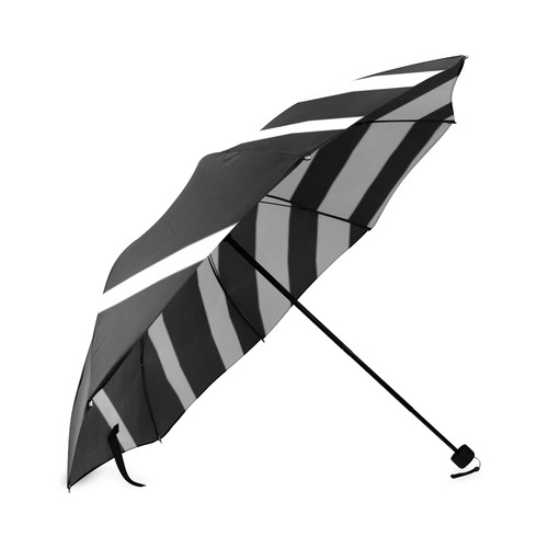 Black and White Stripes Foldable Umbrella (Model U01)
