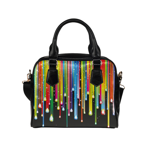 Colorful Stripes and Drops Shoulder Handbag (Model 1634)