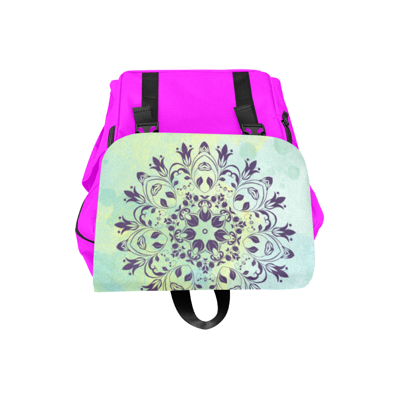 Flourish purple and blue watercolor mandala Casual Shoulders Backpack (Model 1623)