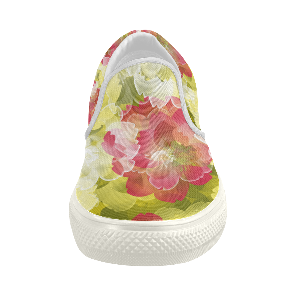 Flower Power Blossom Women's Slip-on Canvas Shoes (Model 019)