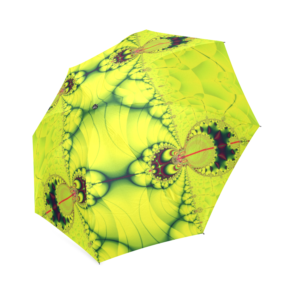 Sunny Day in the Tropics Fractal Abstract Foldable Umbrella (Model U01)