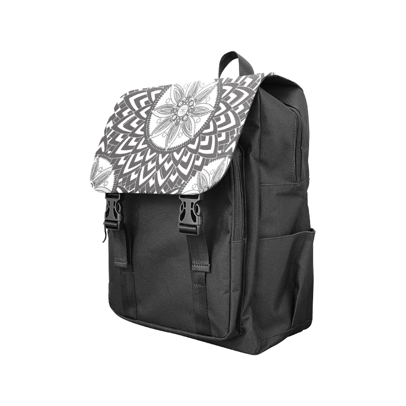 Black and white mandala Casual Shoulders Backpack (Model 1623)