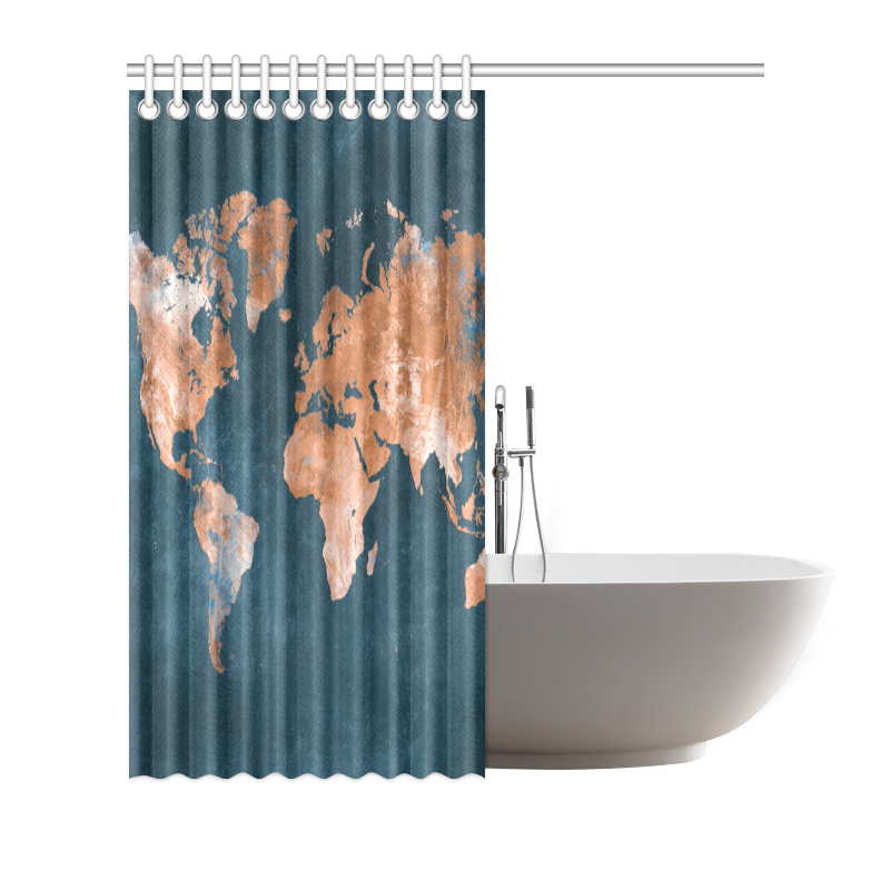 world map Shower Curtain 66"x72" ID D758400