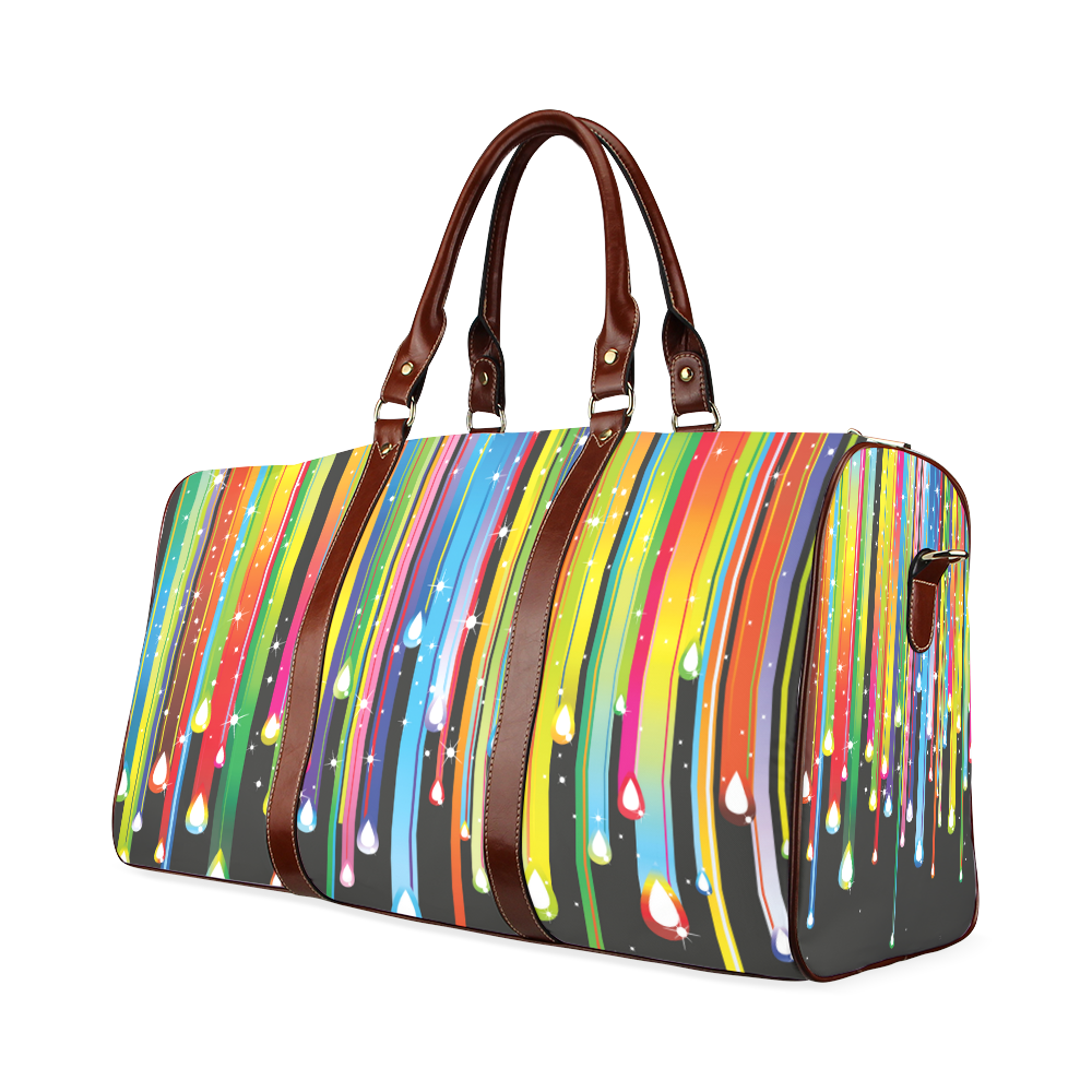 Colorful Stripes and Drops Waterproof Travel Bag/Small (Model 1639)