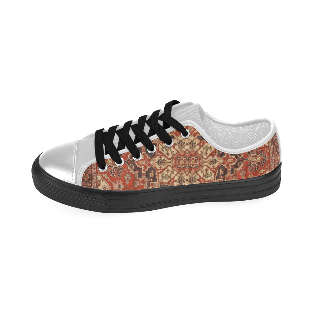 Vintage Floral Persian Rug Animals Women's Classic Canvas Shoes (Model 018)