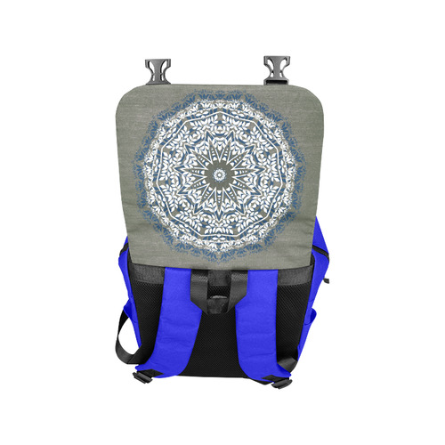 Blue, grey and white mandala Casual Shoulders Backpack (Model 1623)
