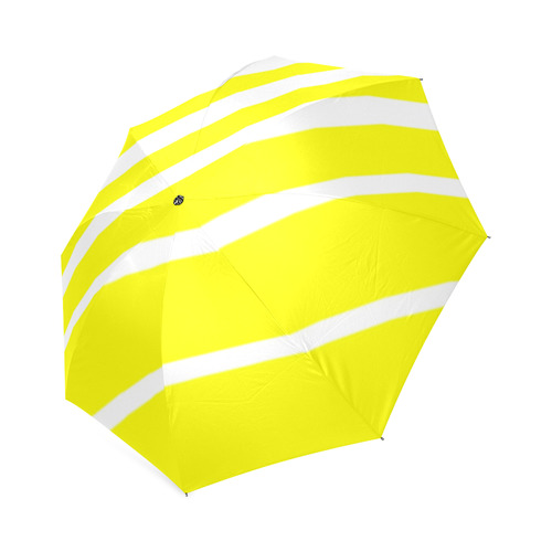 Yellow and White Stripes Foldable Umbrella (Model U01)