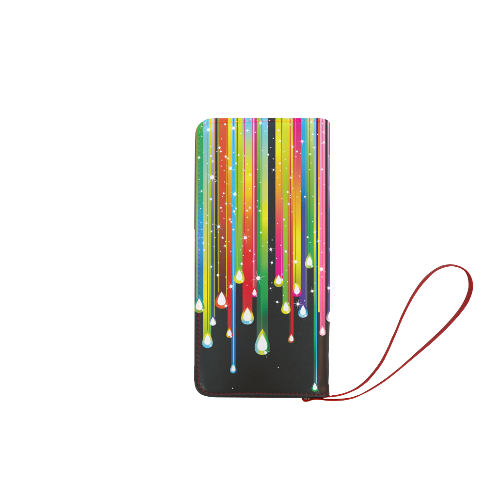 Colorful Stripes and Drops Women's Clutch Wallet (Model 1637)