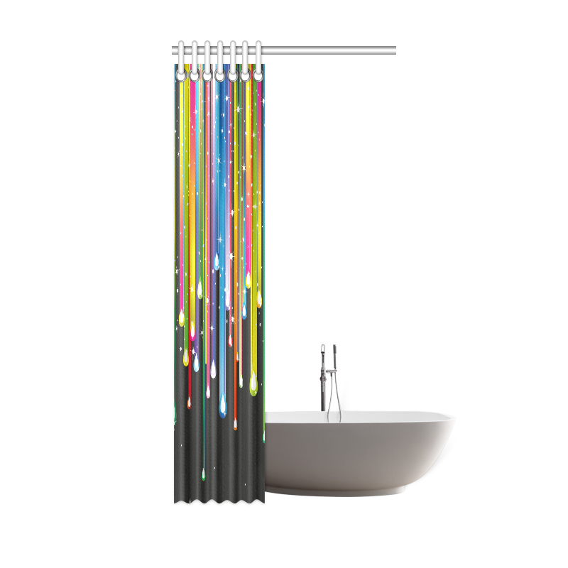 Colorful Stripes and Drops Shower Curtain 36"x72"