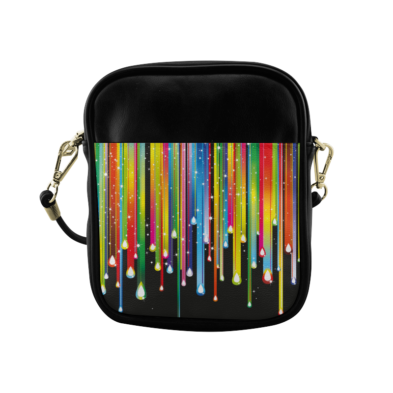 Colorful Stripes and Drops Sling Bag (Model 1627)