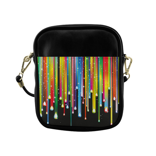 Colorful Stripes and Drops Sling Bag (Model 1627)