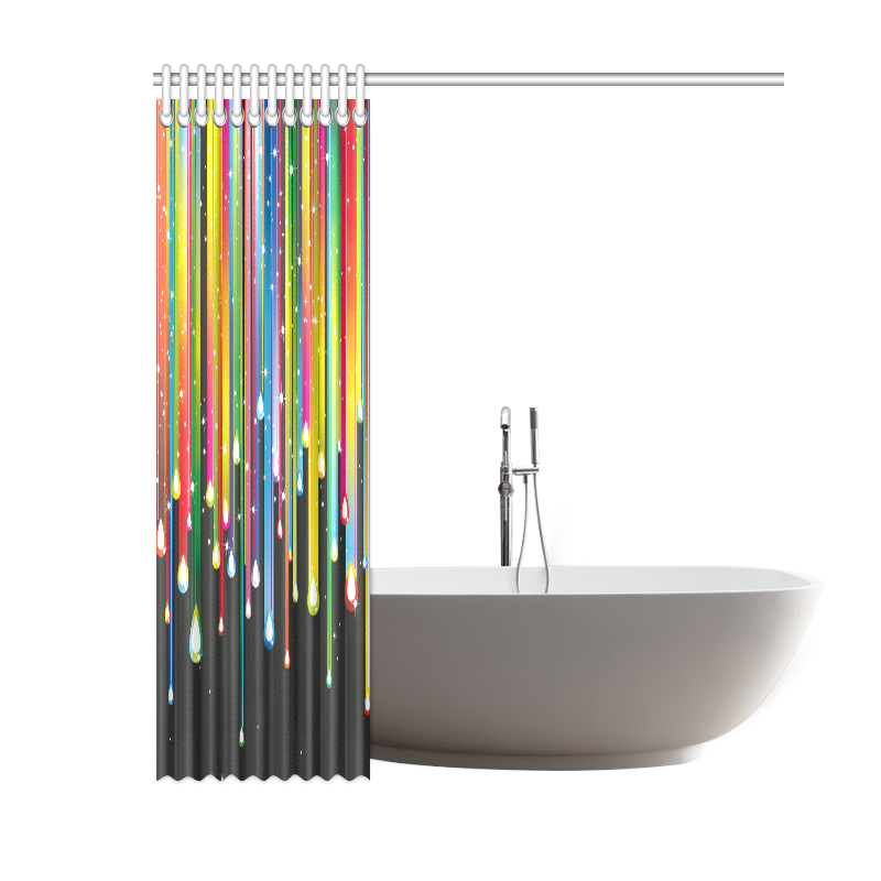 Colorful Stripes and Drops Shower Curtain 60"x72"