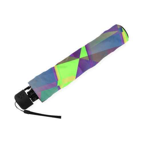 Yellow Blue and Green Abstract Colorful Foldable Umbrella (Model U01)