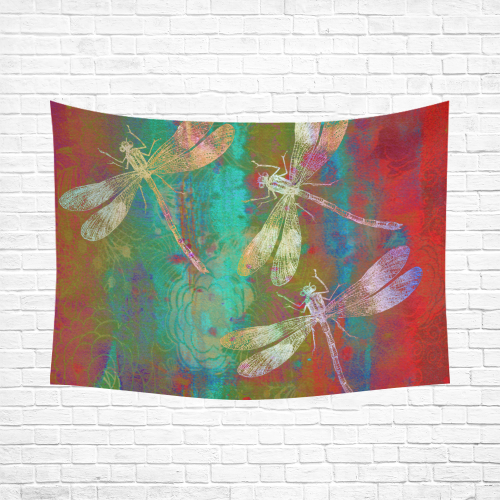 A Dragonflies Cotton Linen Wall Tapestry 80"x 60"