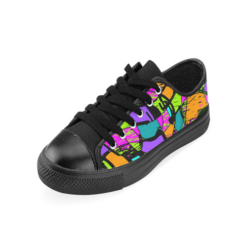 Abstract Art Squiggly Loops Multicolored Men's Classic Canvas Shoes/Large Size (Model 018)