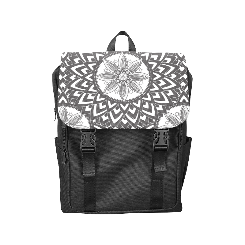 Black and white mandala Casual Shoulders Backpack (Model 1623)