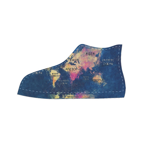 world map oceans and continents\ Men’s Classic High Top Canvas Shoes (Model 017)