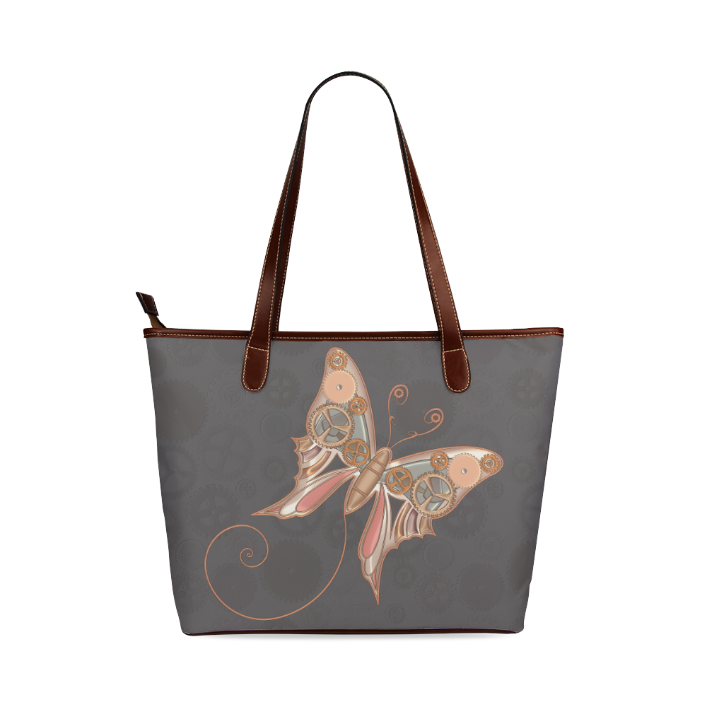 Steampunk Mechanical Butterfly by ArtformDesigns Shoulder Tote Bag (Model 1646)