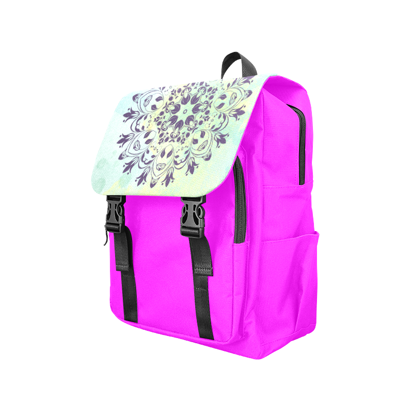 Flourish purple and blue watercolor mandala Casual Shoulders Backpack (Model 1623)