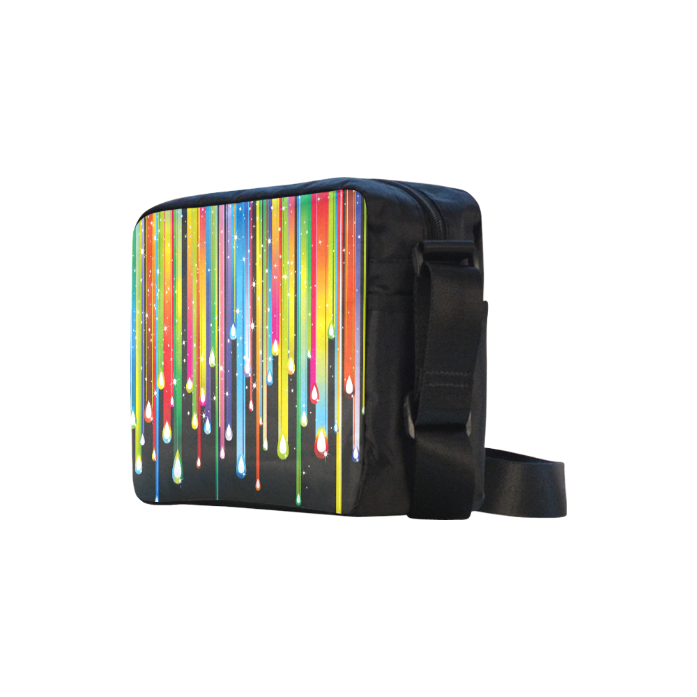 Colorful Stripes and Drops Classic Cross-body Nylon Bags (Model 1632)