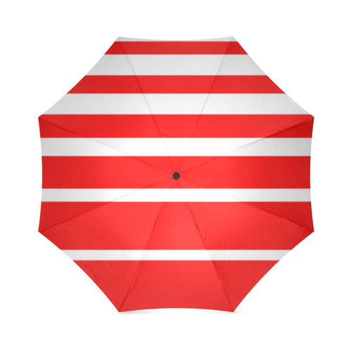 Red and White Stripes Foldable Umbrella (Model U01)