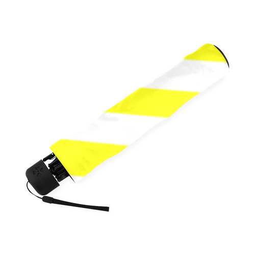 Yellow and White Stripes Foldable Umbrella (Model U01)