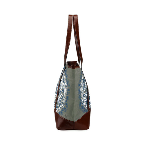 Blue, grey and white mandala Tote Handbag (Model 1642)