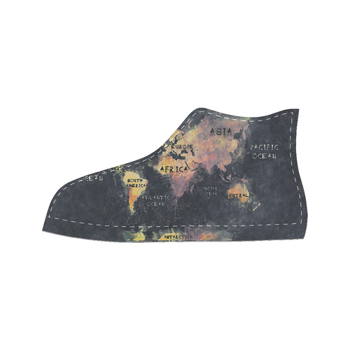 world map OCEANS and continents Men’s Classic High Top Canvas Shoes (Model 017)