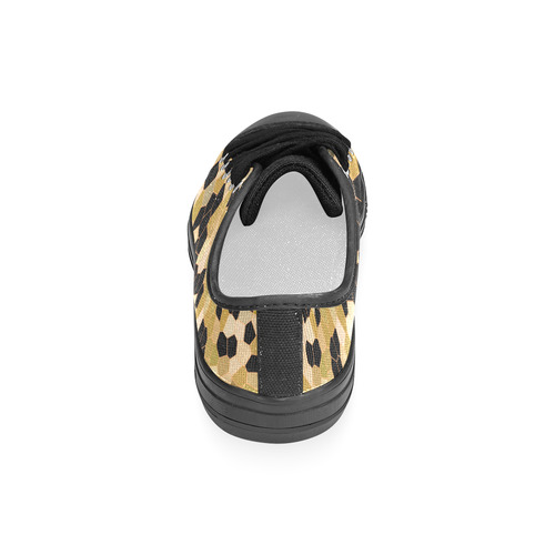 Gold and Black Mosaic Women's Classic Canvas Shoes (Model 018)