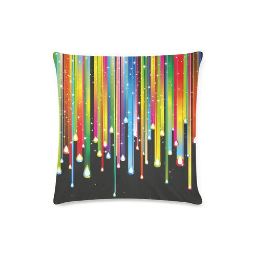 Colorful Stripes and Drops Custom Zippered Pillow Case 16"x16" (one side)