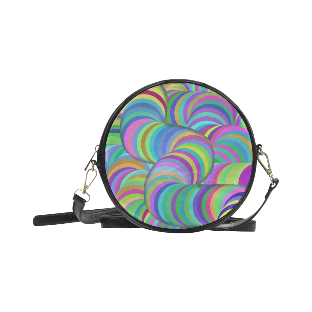 rainbow worm Round Sling Bag (Model 1647)