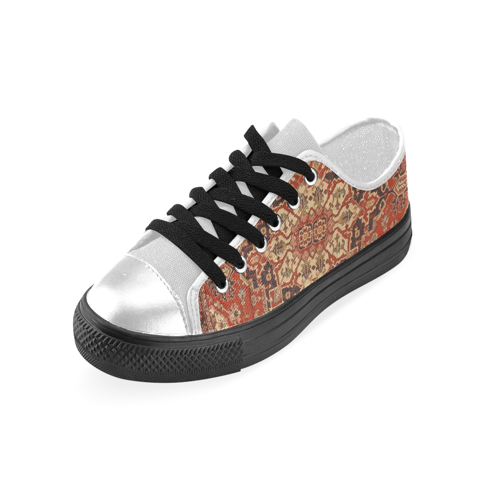 Vintage Floral Persian Rug Animals Women's Classic Canvas Shoes (Model 018)
