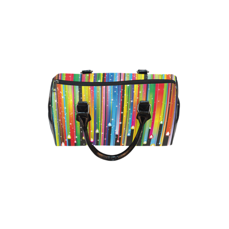 Colorful Stripes and Drops Boston Handbag (Model 1621)