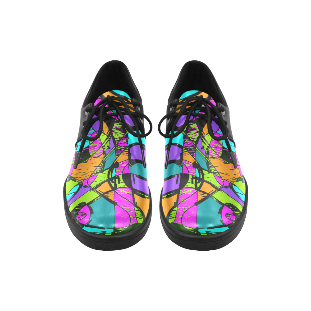 Abstract Art Squiggly Loops Multicolored Brogue Lace Up Men's shoes ...