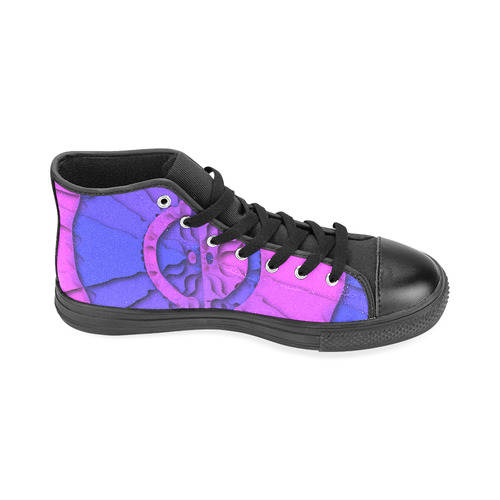 Abstract Mandala Psychedelic Shadow Pink Blue Men’s Classic High Top Canvas Shoes /Large Size (Model 017)